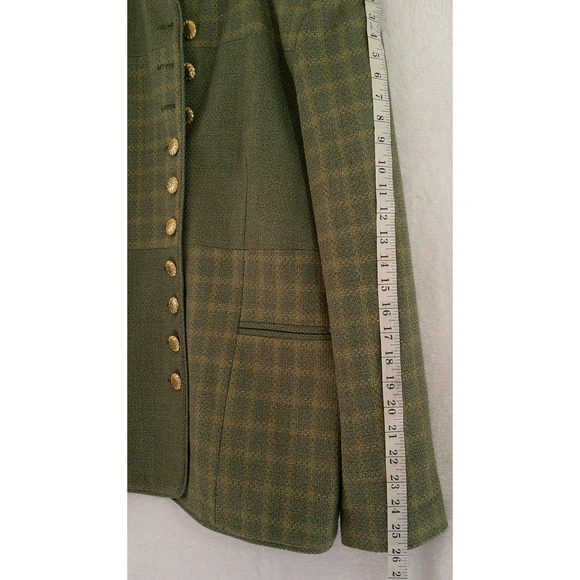 Howard Wolf Wool Blend Jacket- Green/Shimmering Gold Threading -Women's size 8 - Picture 8 of 10
